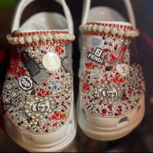 Custom Crocs Designer Logo/sequin patches